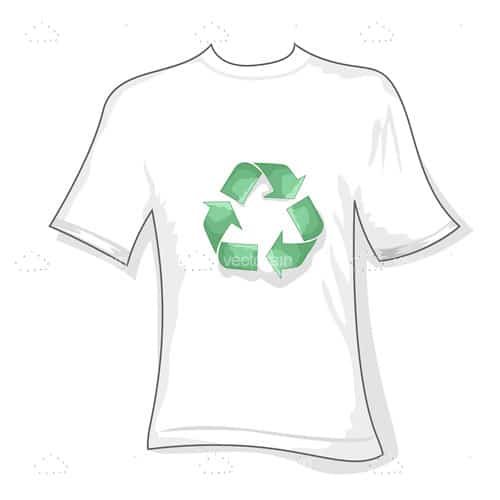 Illustrated T-Shirt with Recycling Logo